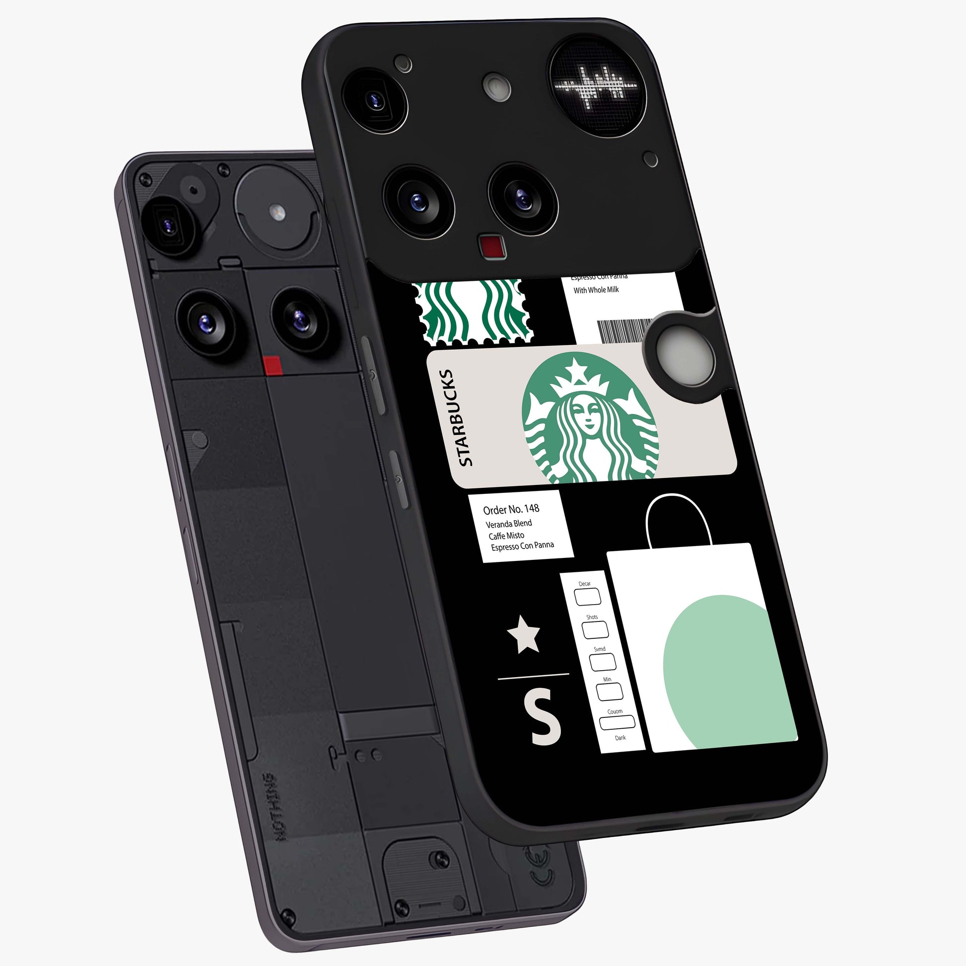 Starbucks Mocha Glass Case displayed in angled mockup highlighting stylish mocha themed design with cozy café aesthetic.