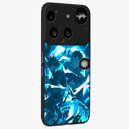 Cursed Energy Clash Glass Case upright view showcasing dramatic clash artwork with bold supernatural theme.