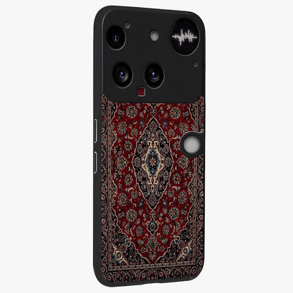 Heritage Carpet Royale Glass Case upright view showcasing detailed ornamental artwork with luxurious traditional theme.