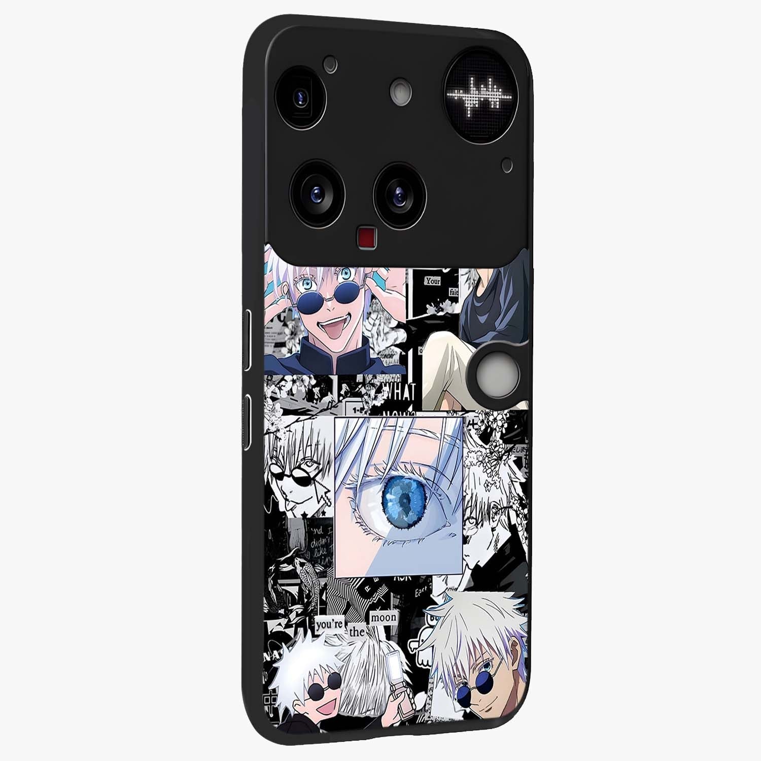 Infinity Sorcerer Chaos Glass Case upright view showcasing dramatic sorcerer artwork with chaotic mystical theme.