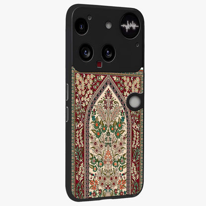 Persian Inspired Glass Case upright view showcasing decorative Persian artwork with rich heritage theme.