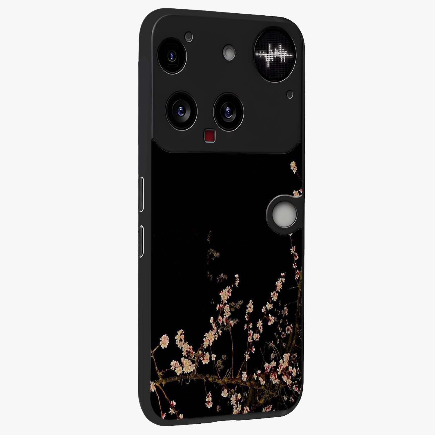 Petal Moon Light With Custom Name Glass Case upright view showcasing elegant floral moon artwork with personalized aesthetic.