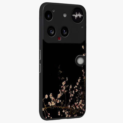 Petal Moon Light With Custom Name Glass Case upright view showcasing elegant floral moon artwork with personalized aesthetic.