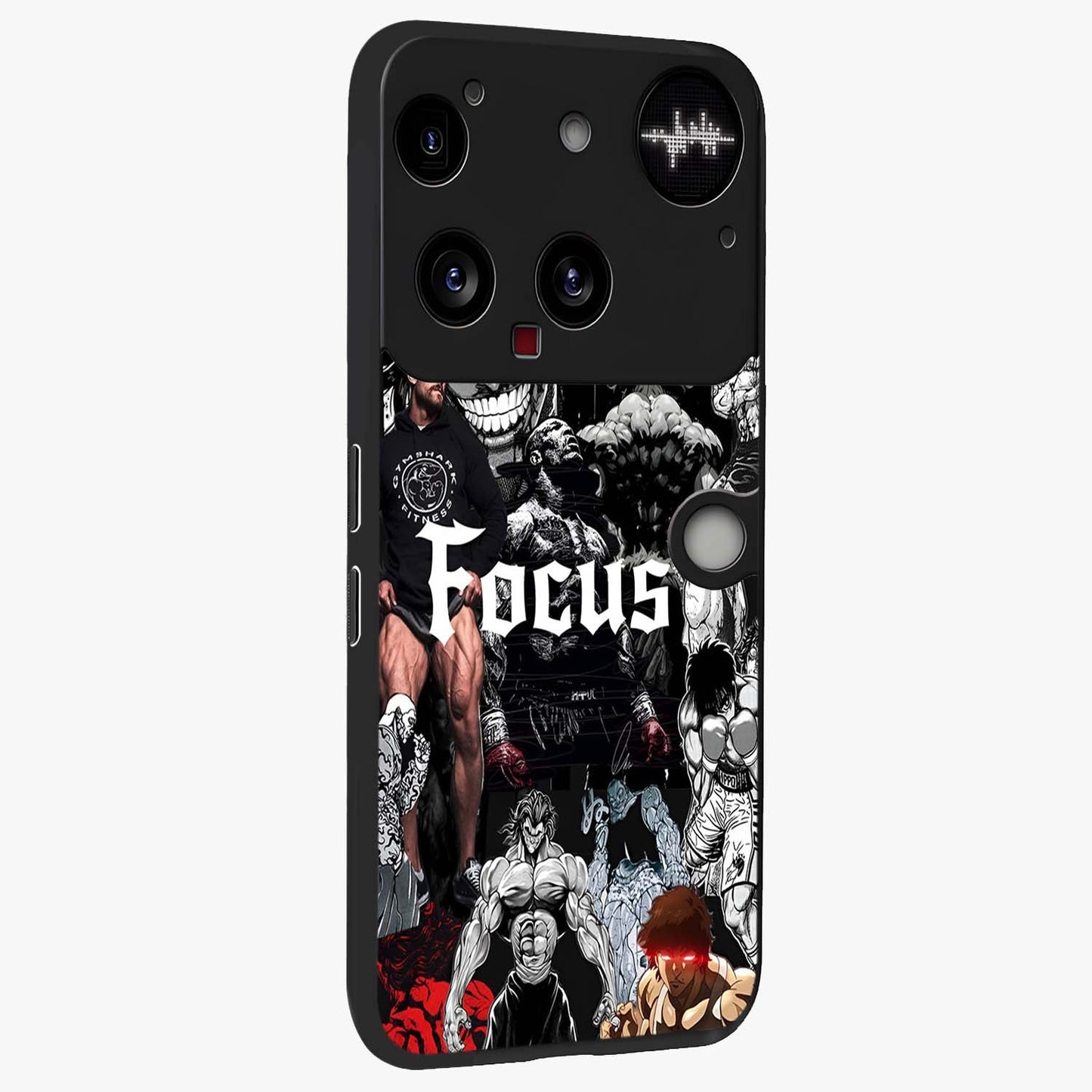 Relentless Power Focus Glass Case upright view showcasing strong inspirational artwork with powerful focus theme.