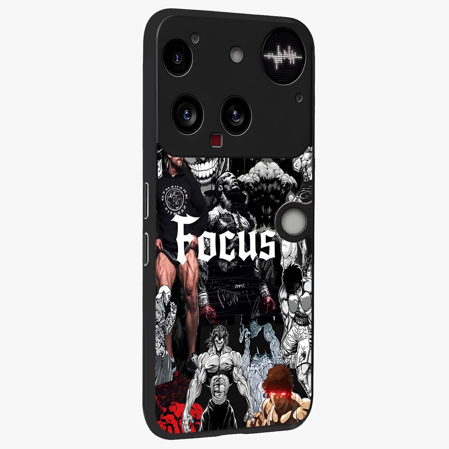 Relentless Power Focus Glass Case upright view showcasing strong inspirational artwork with powerful focus theme.