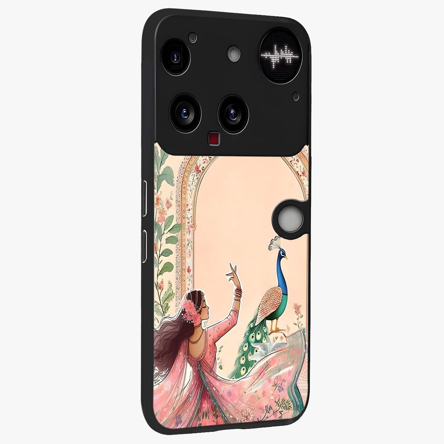 Royal Grace Muse Glass Case upright view showcasing stylish artistic artwork with sophisticated royal theme.
