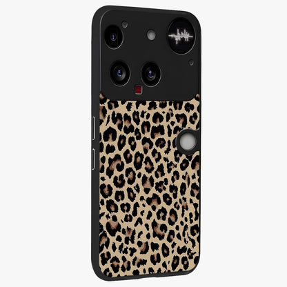 Savage Chic Pattern Glass Case upright view showcasing trendy decorative artwork with edgy fashion theme.