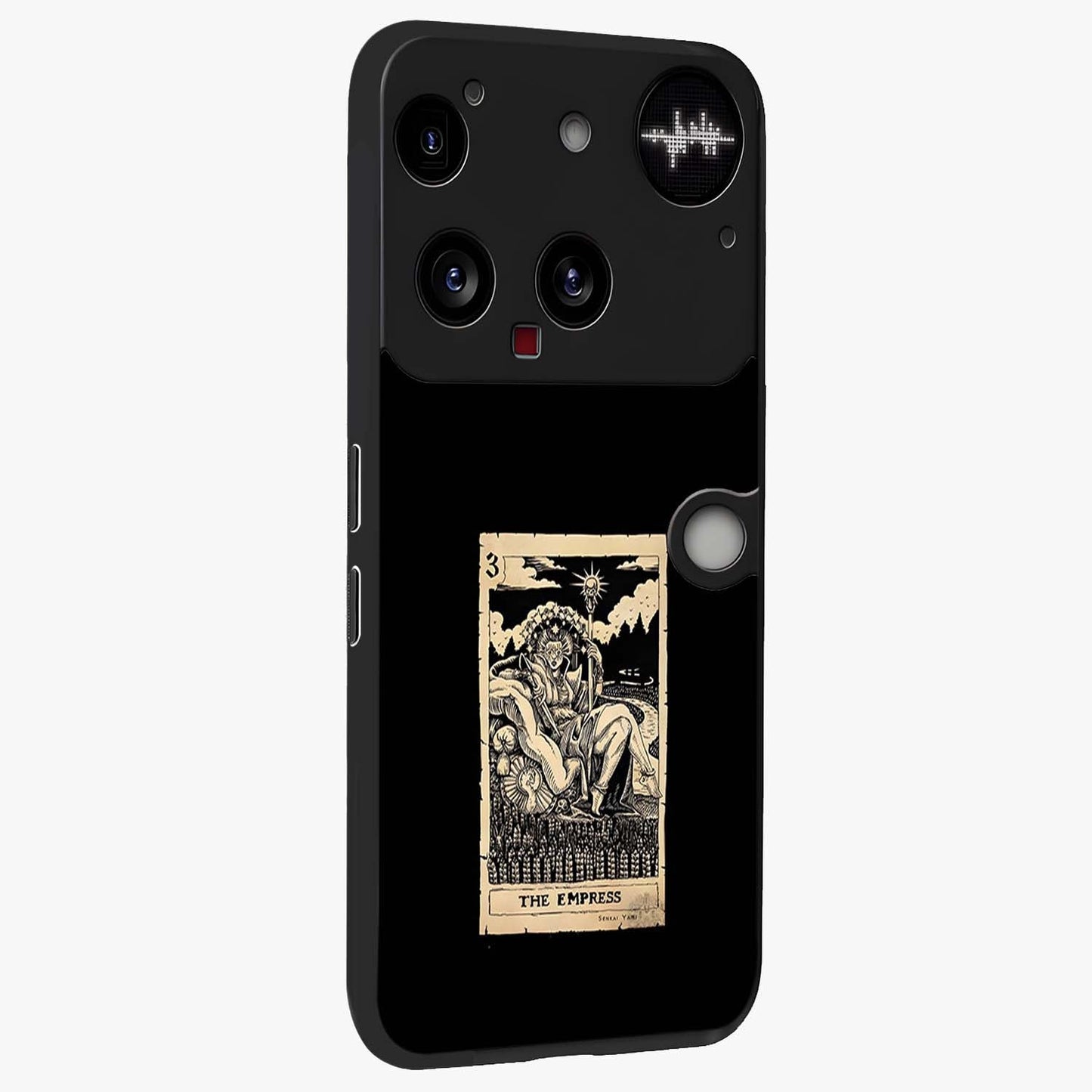 The Empress Glass Case upright view showcasing powerful empress themed artwork with luxurious artistic theme.