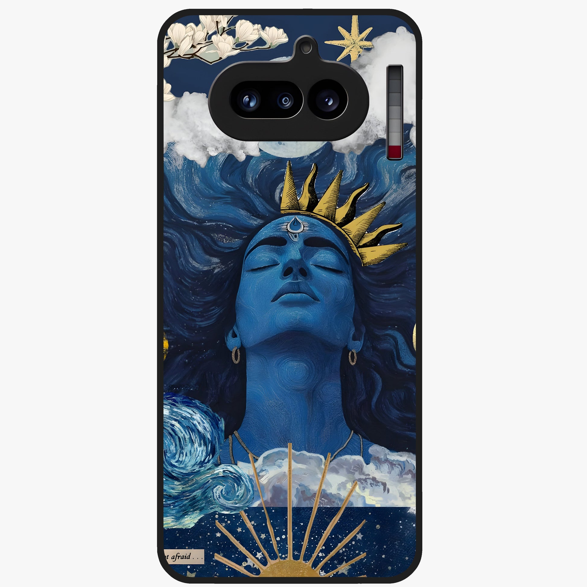 Aesthetic Lord Shiva Glass Case showing flat back view with divine Shiva artwork and glossy glass finish.