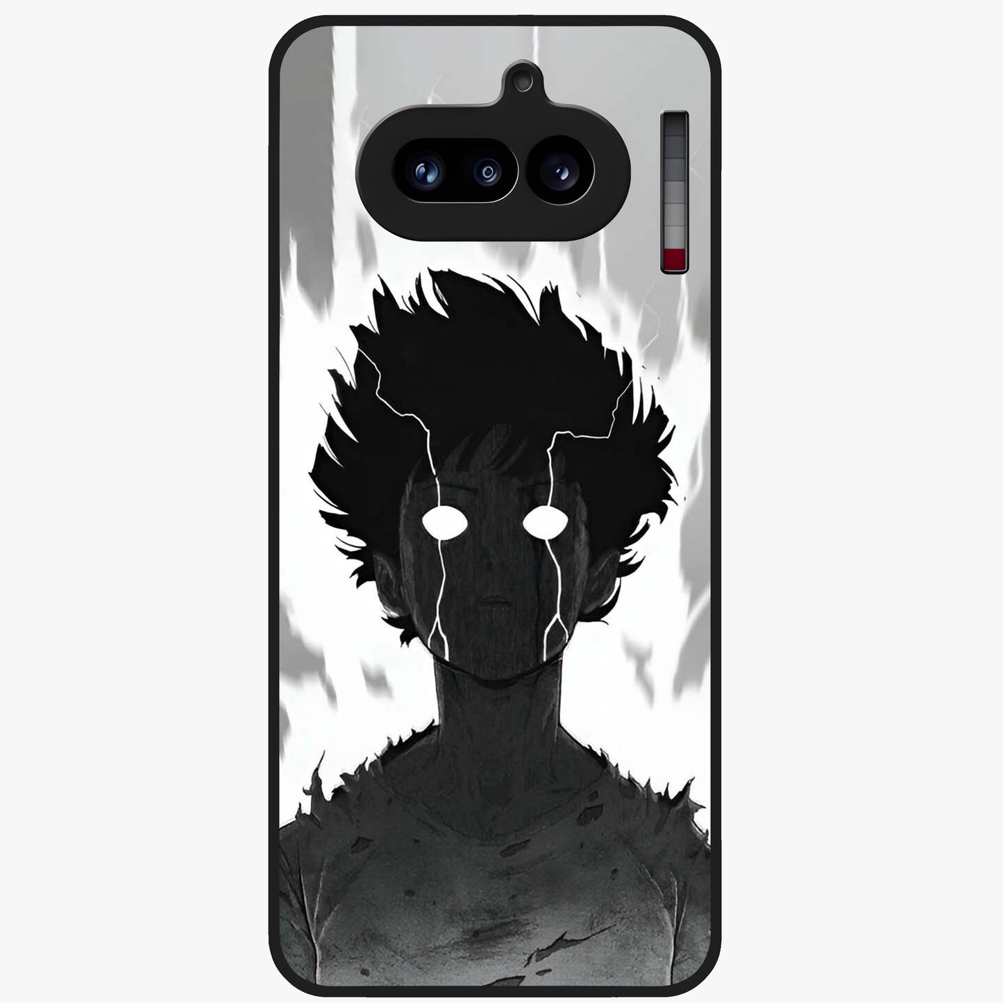 Awakened Inner Rage Glass Case showing flat back view with intense artistic artwork and glossy glass finish.
