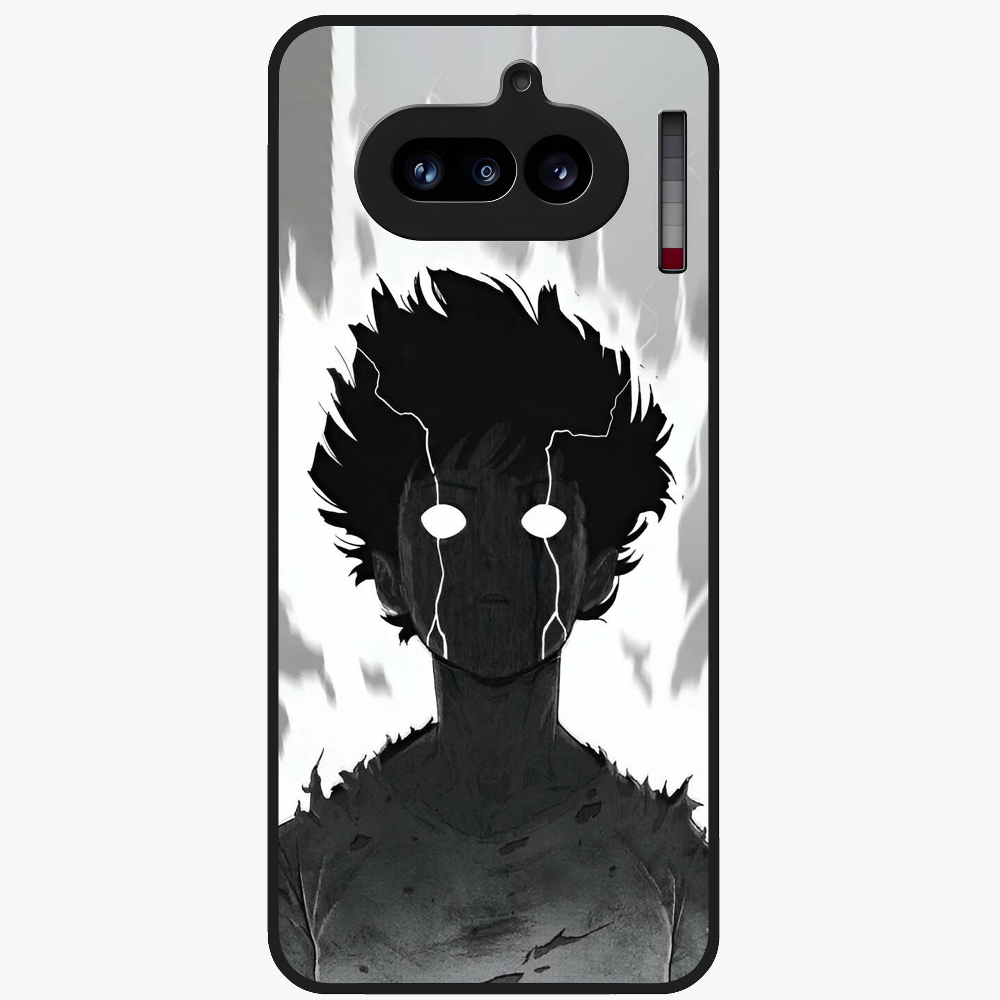 Awakened Inner Rage Glass Case showing flat back view with intense artistic artwork and glossy glass finish.