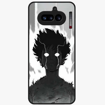 Awakened Inner Rage Glass Case showing flat back view with intense artistic artwork and glossy glass finish.