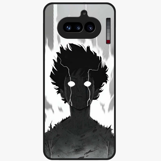 Awakened Inner Rage Glass Case showing flat back view with intense artistic artwork and glossy glass finish.