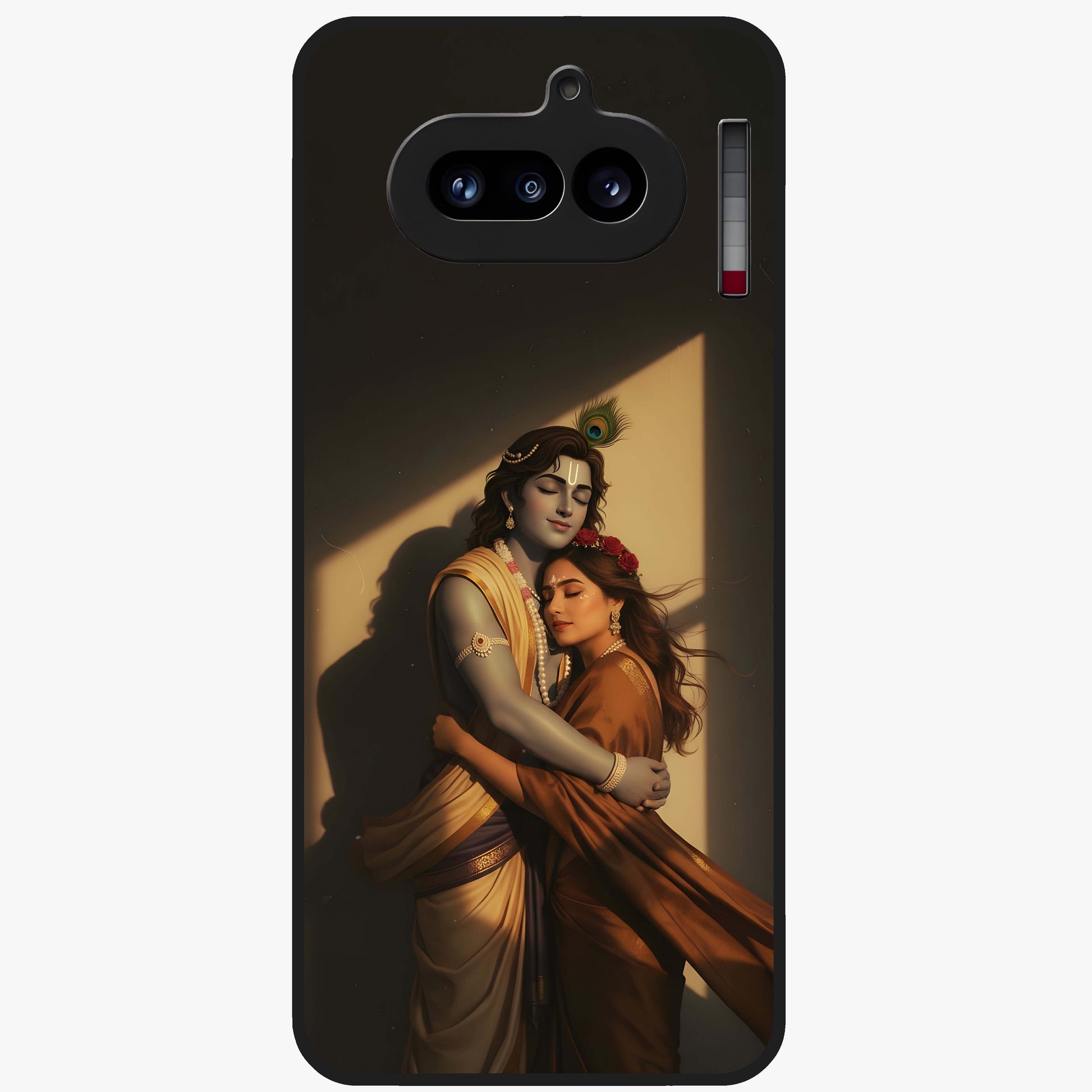 Divine Eternal Love Glass Case showing flat back view with spiritual love themed artwork and glossy glass finish.