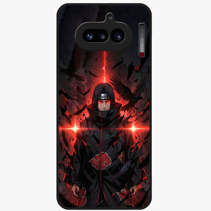 Focus Mode On Glass Case showing flat back view with bold motivational typography design and glossy glass finish.