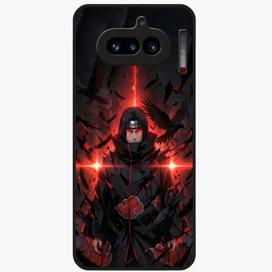 Focus Mode On Glass Case showing flat back view with bold motivational typography design and glossy glass finish.