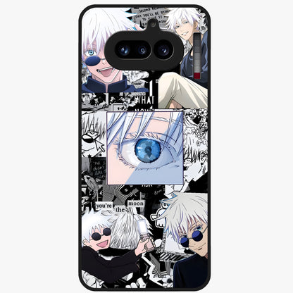 Infinity Sorcerer Chaos Glass Case showing flat back view with mystical sorcerer themed artwork and glossy glass finish.