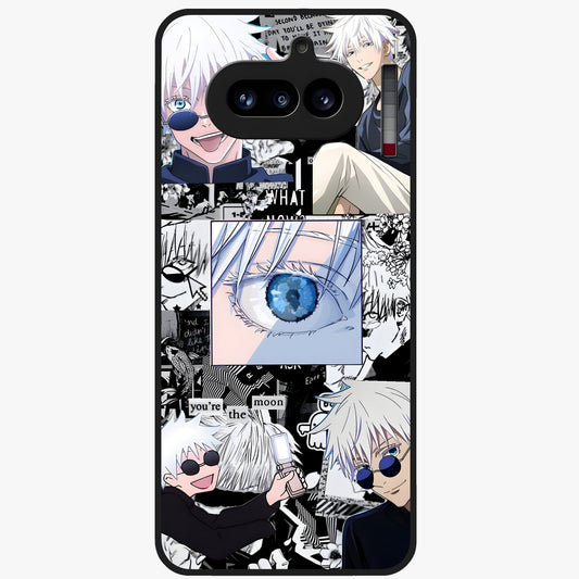 Infinity Sorcerer Chaos Glass Case showing flat back view with mystical sorcerer themed artwork and glossy glass finish.