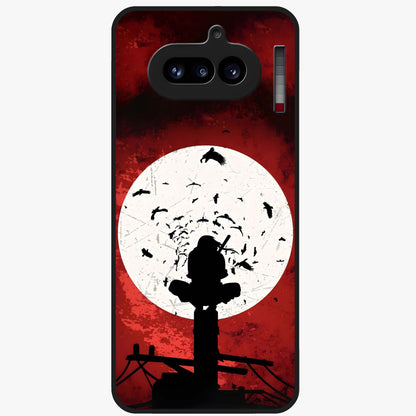Itachi Limited Edition Naruto Anime Glass Case showing flat back view with iconic anime character artwork and glossy glass finish.