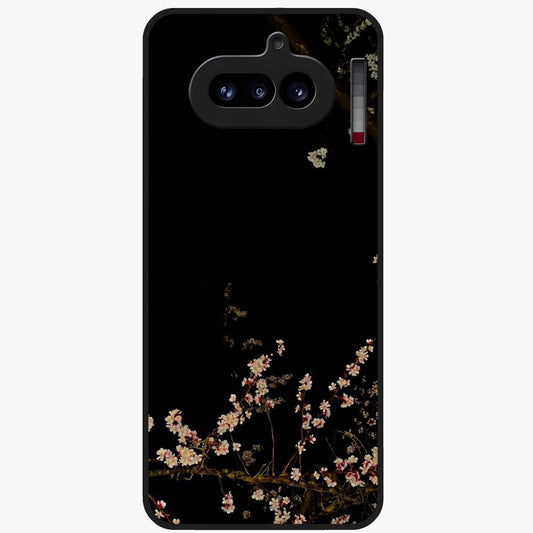 Petal Moon Light With Custom Name Glass Case showing flat back view with floral moonlight artwork and personalized name design.