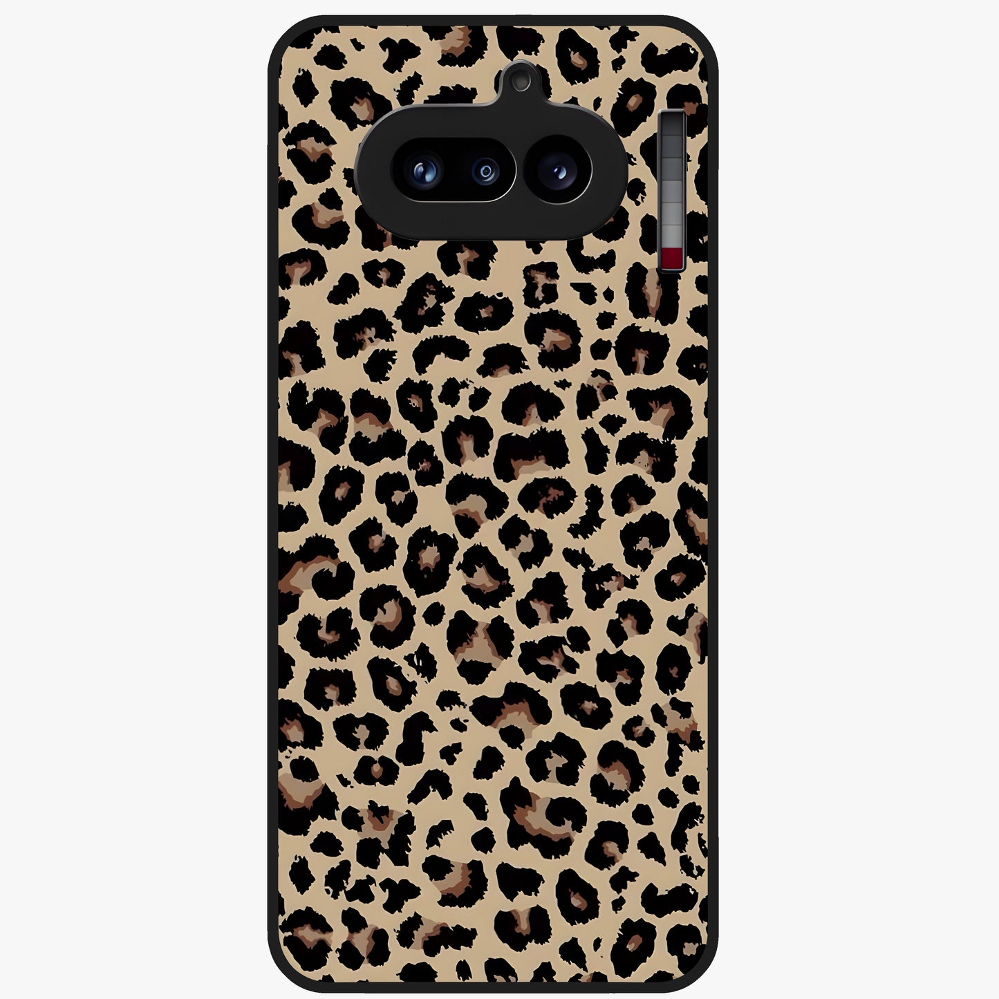 Savage Chic Pattern Glass Case showing flat back view with stylish patterned artwork and glossy glass finish.