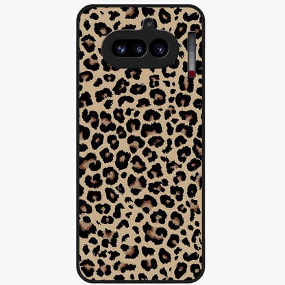 Savage Chic Pattern Glass Case showing flat back view with stylish patterned artwork and glossy glass finish.