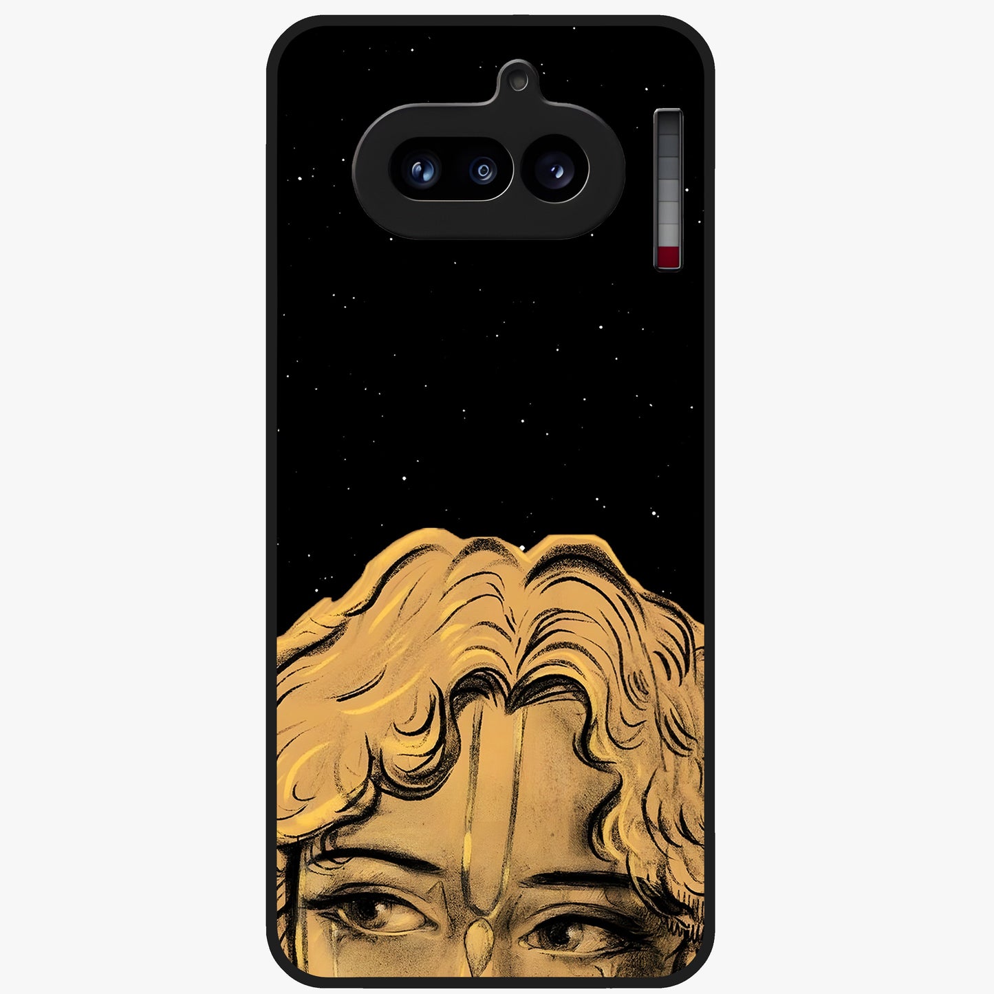 Shri Krishna Art Glass Case showing flat back view with devotional Krishna artwork and glossy glass finish.