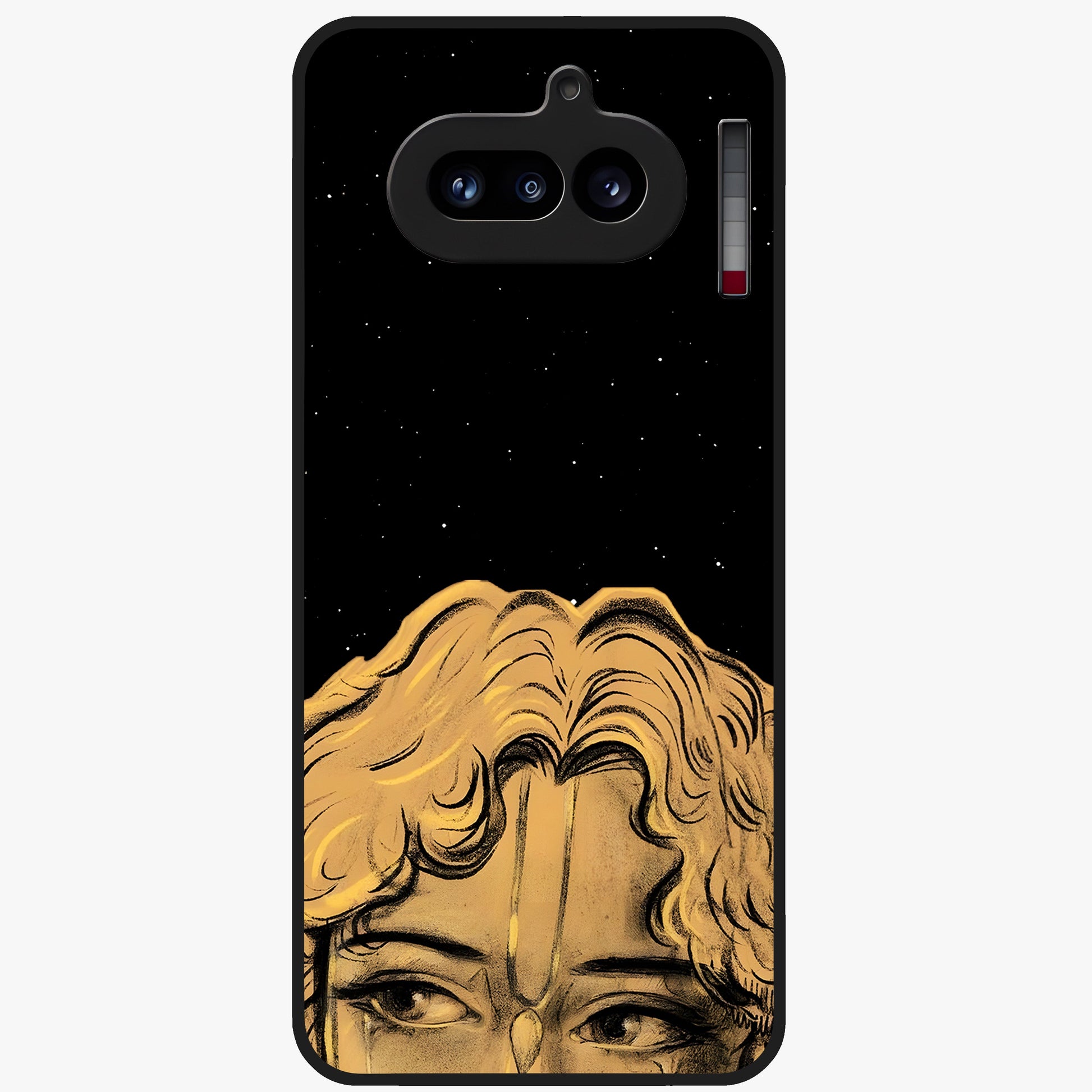 Shri Krishna Art Glass Case showing flat back view with devotional Krishna artwork and glossy glass finish.