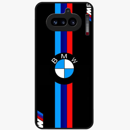 Turbo BMW Beast Glass Case showing flat back view with high performance sports car artwork and glossy glass finish.