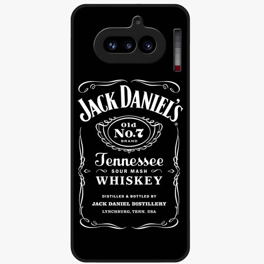 Vintage Whiskey Heritage Glass Case showing flat back view with classic whiskey inspired artwork and glossy glass finish.