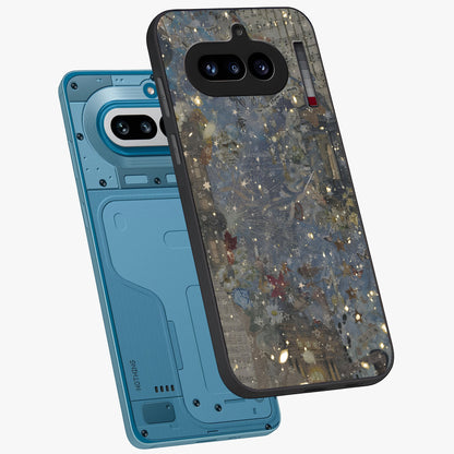 Aesthetic Astrolophia Glass Case displayed in angled mockup highlighting artistic aesthetic elements and smooth glass surface.