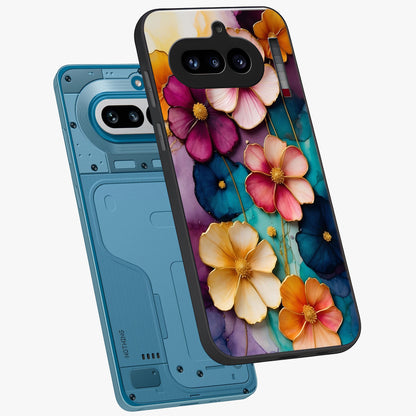 Artlyn Grace Flower Pattern Glass Case displayed in angled mockup highlighting delicate flower pattern design and smooth glass surface.