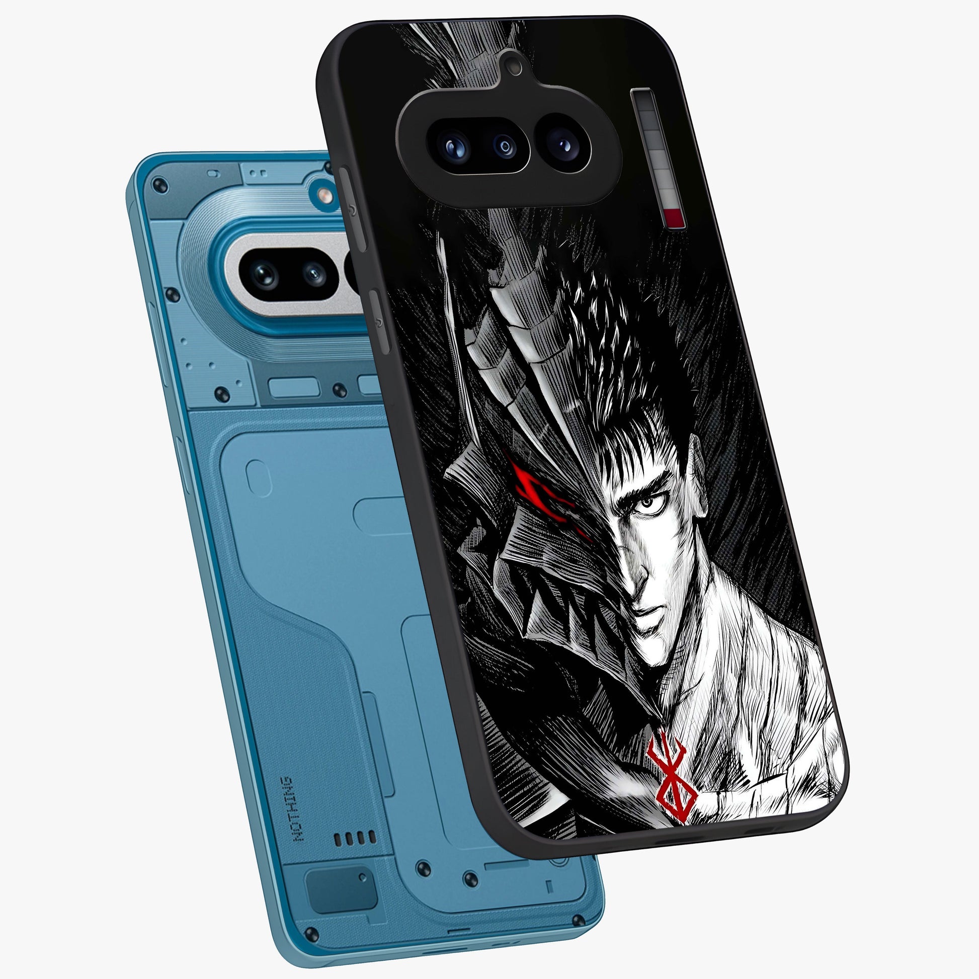Berserker Blood Oath Glass Case displayed in angled mockup highlighting dark fantasy graphic design and powerful theme.