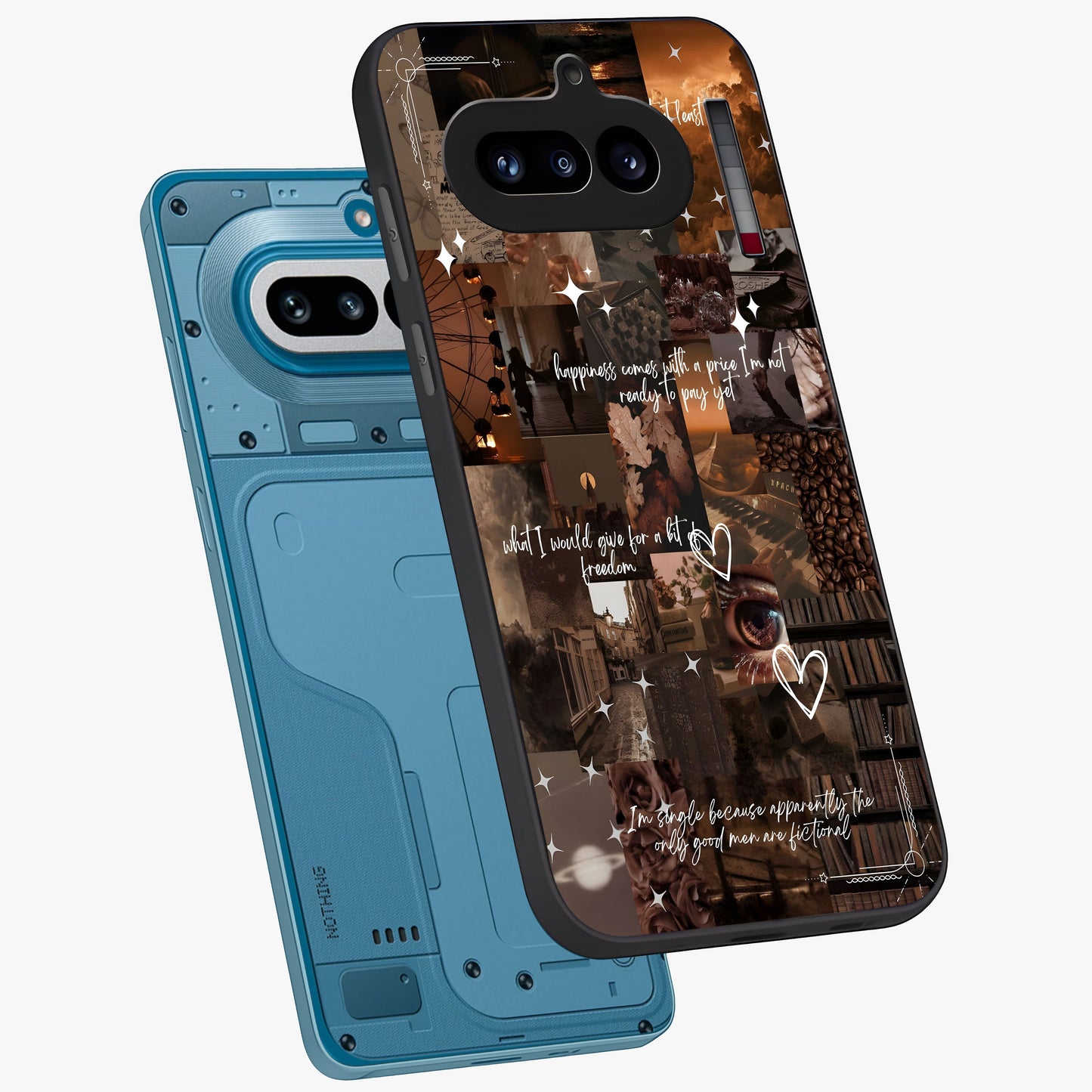 Bittersweet Aesthetic Chaos Glass Case displayed in angled mockup highlighting expressive abstract artwork and edgy aesthetic theme.