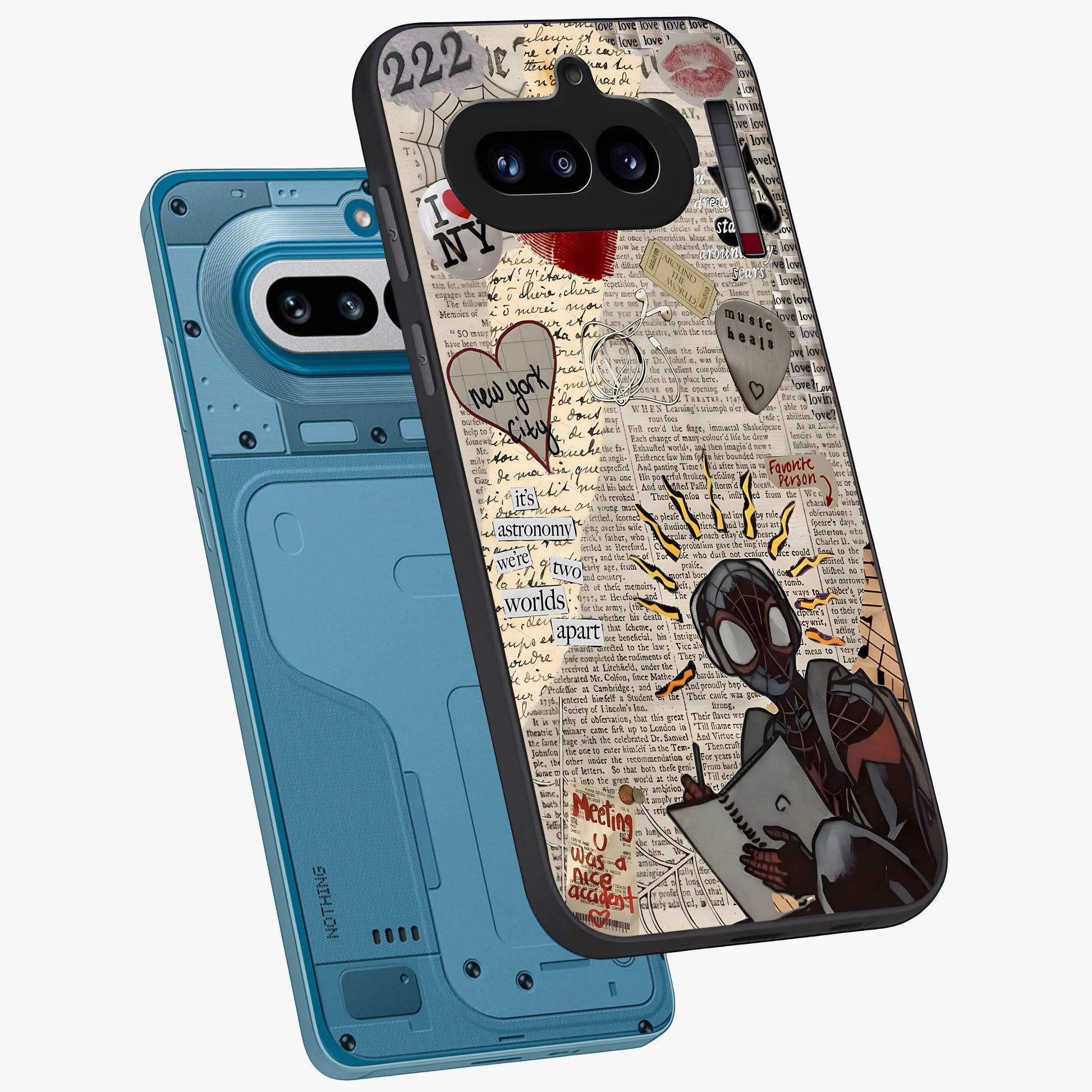 City Dream Sketch Glass Case displayed in angled mockup highlighting minimal city illustration with aesthetic sketch style.