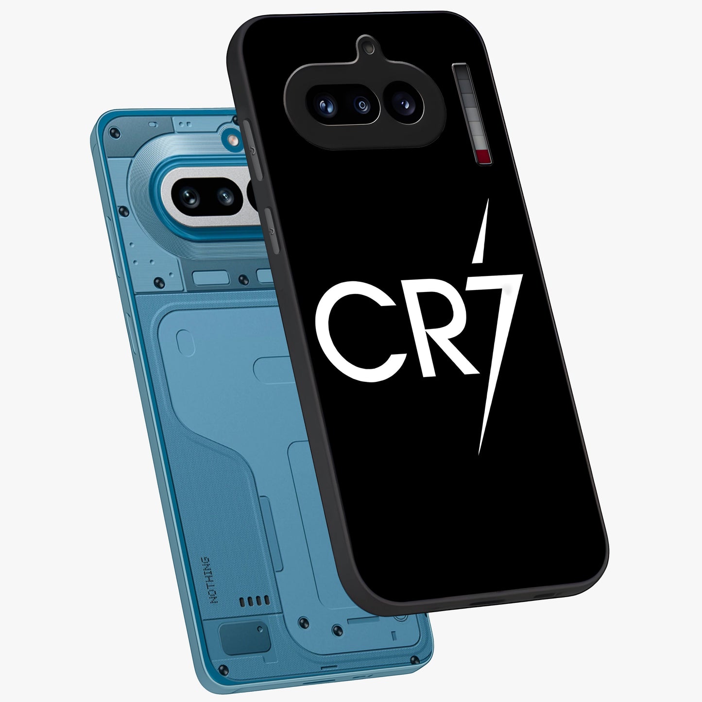 Cr7 Elite Strike Glass Case displayed in angled mockup highlighting powerful sports graphic with bold athletic theme.