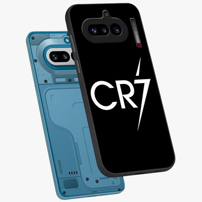Cr7 Elite Strike Glass Case displayed in angled mockup highlighting powerful sports graphic with bold athletic theme.