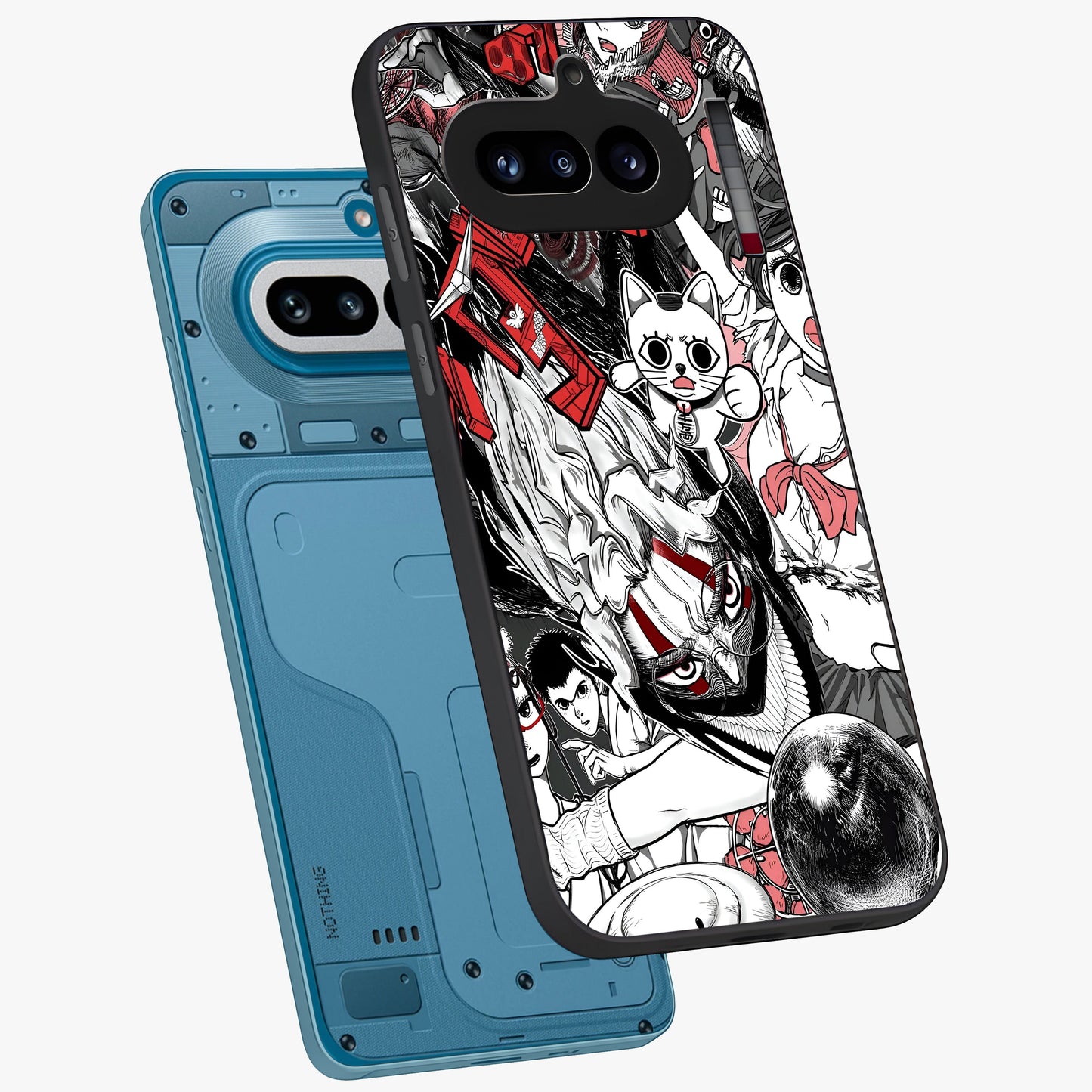 Crimson Chaos Panel Glass Case displayed in angled mockup highlighting chaotic panel style design with modern graphic theme.