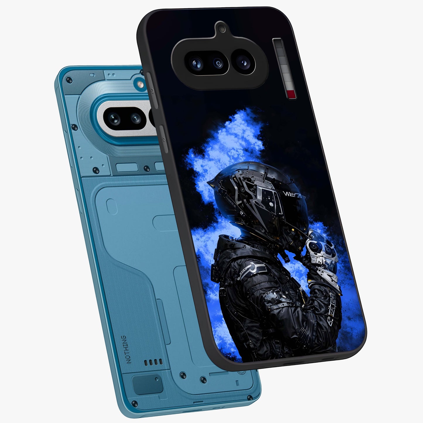 Cyber Sentinel Protocol Glass Case displayed in angled mockup highlighting digital cyber design with sci-fi aesthetic style.