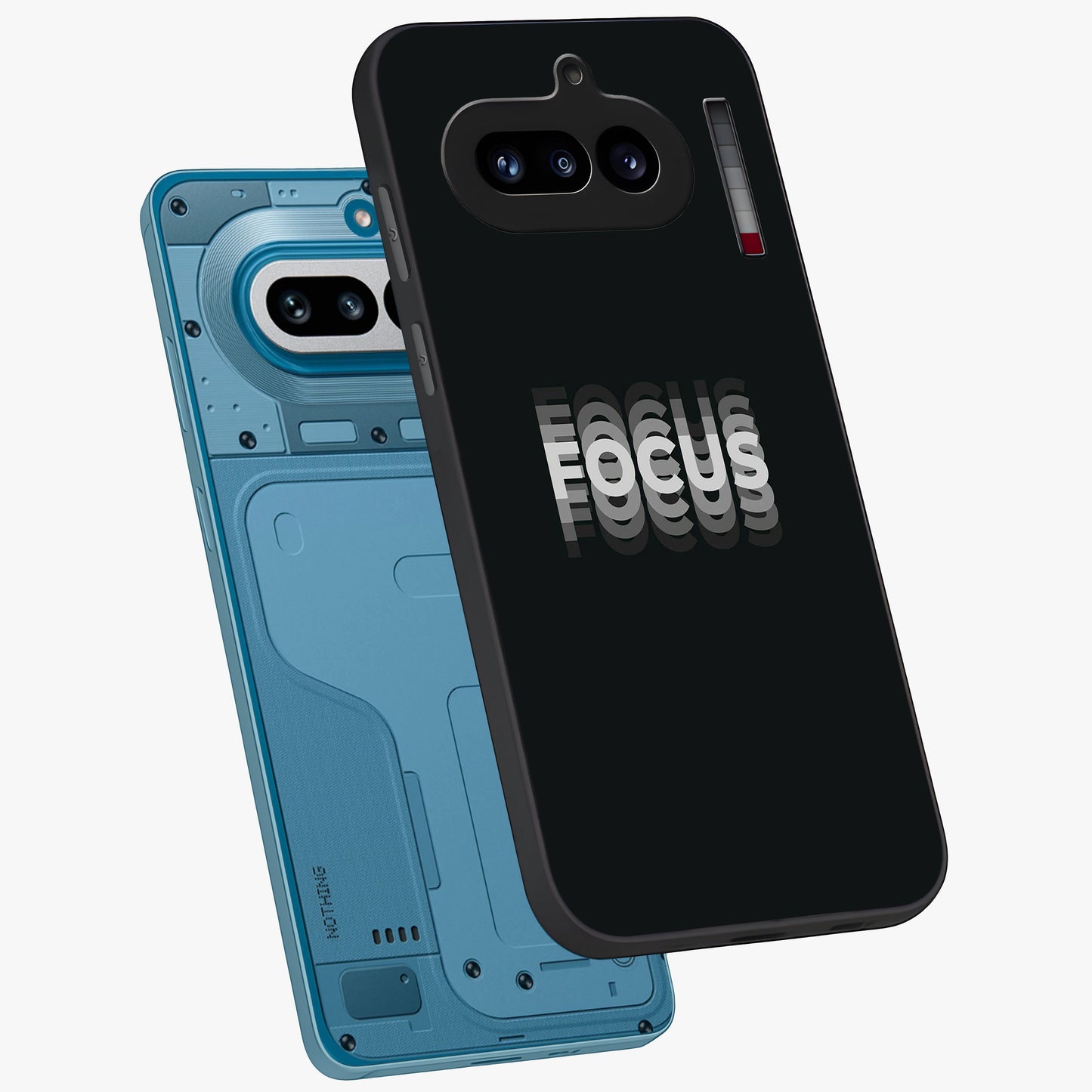 Focused Blade Discipline Glass Case displayed in angled mockup highlighting clean minimal text artwork with modern aesthetic style.