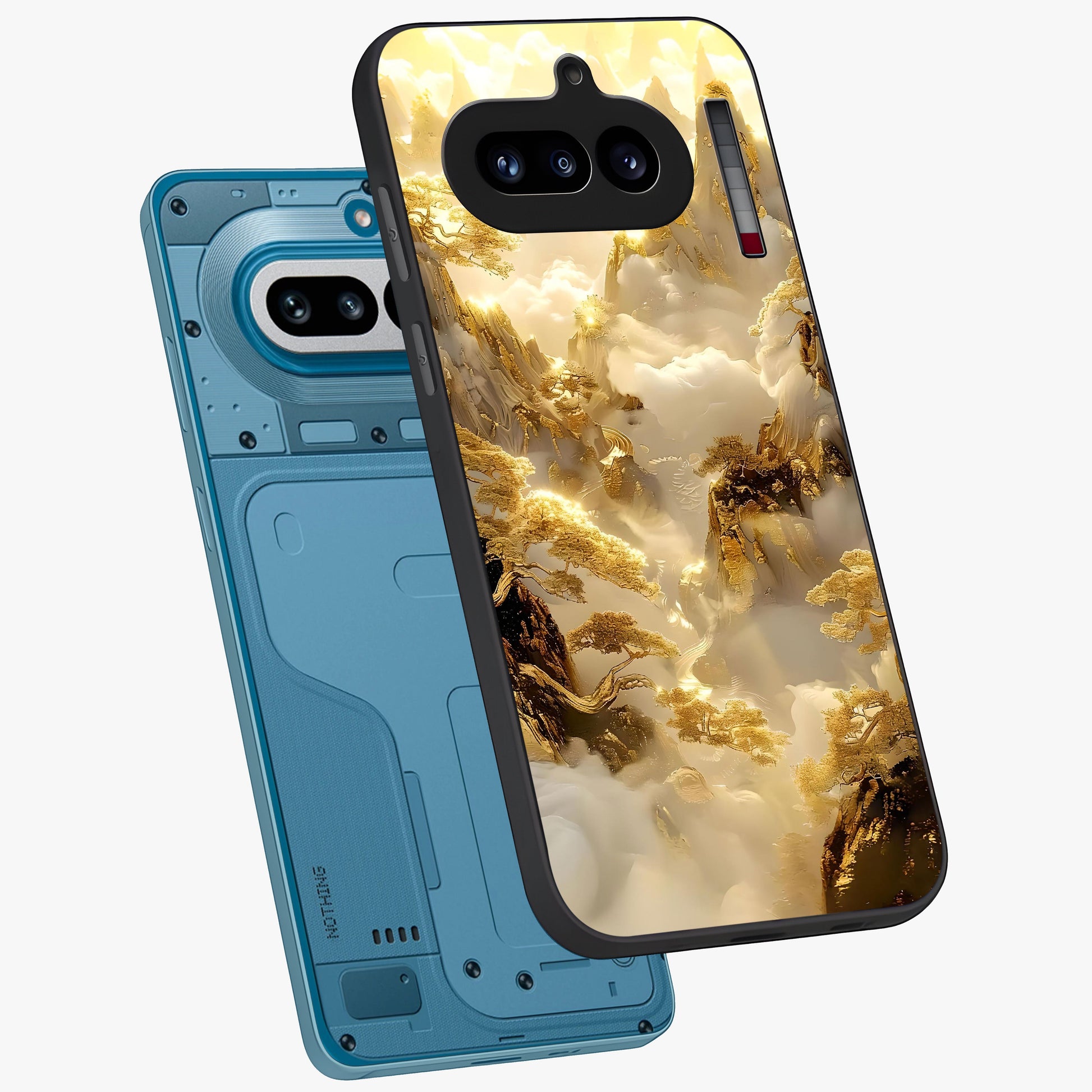 Gates Of Illumination Glass Case displayed in angled mockup highlighting radiant portal inspired design with fantasy aesthetic.