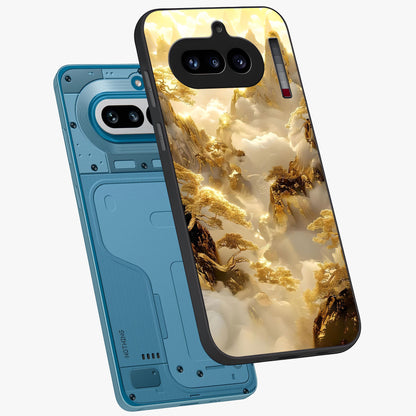 Gates Of Illumination Glass Case displayed in angled mockup highlighting radiant portal inspired design with fantasy aesthetic.