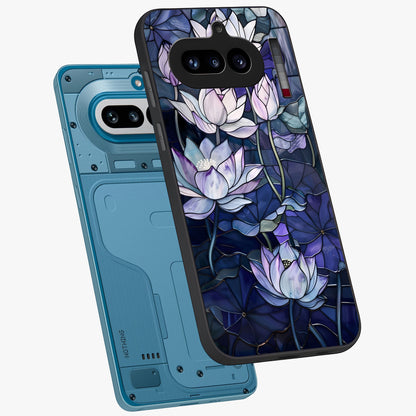Gloss Petal Rush Glass Case displayed in angled mockup highlighting vibrant petal design with elegant floral aesthetic.