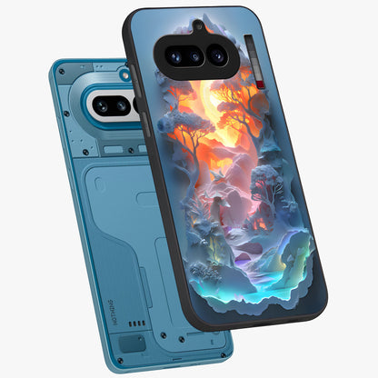 Glow Forest Portal Glass Case displayed in angled mockup highlighting mystical forest design with magical glowing aesthetic.
