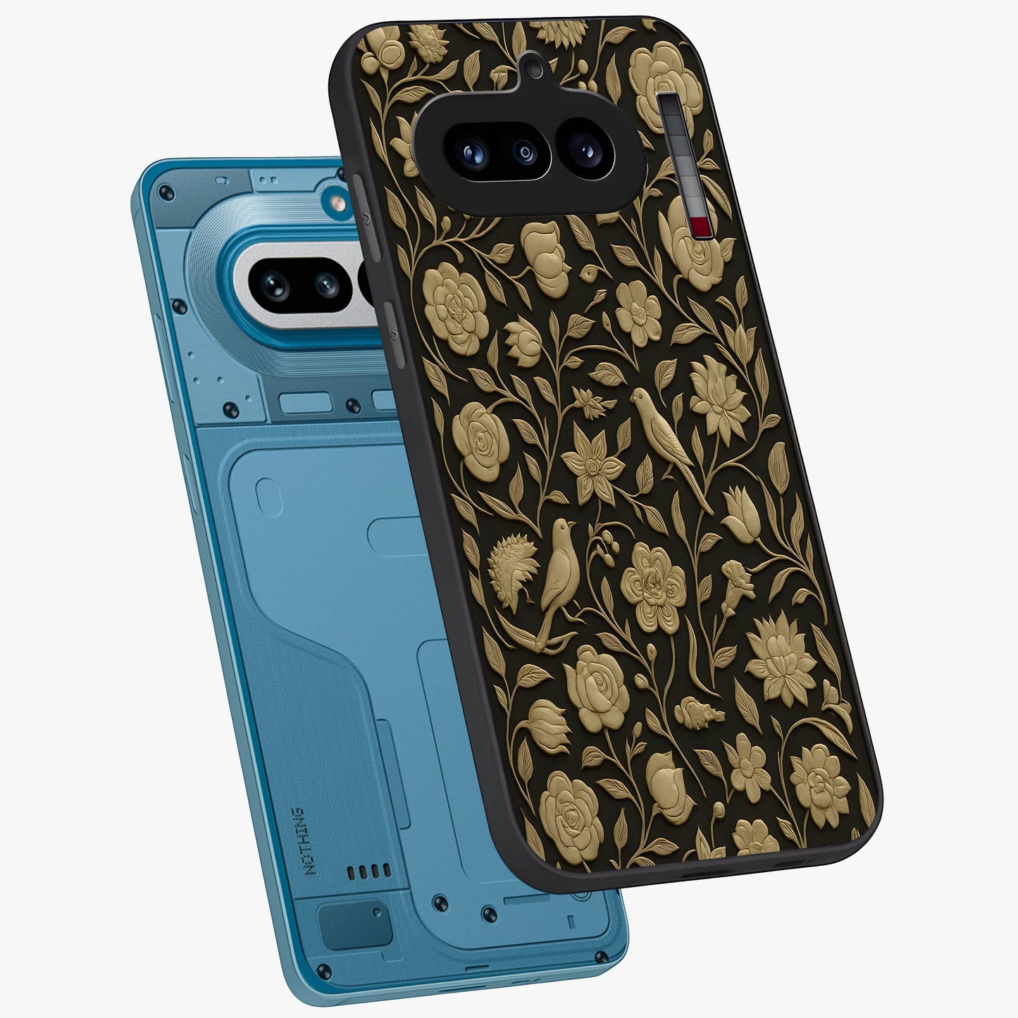Golden Evil Eye Mandala Glass Case displayed in angled mockup highlighting protective evil eye symbol with golden mandala design.