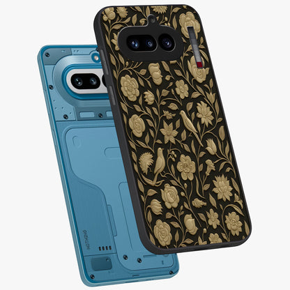 Golden Evil Eye Mandala Glass Case displayed in angled mockup highlighting protective evil eye symbol with golden mandala design.