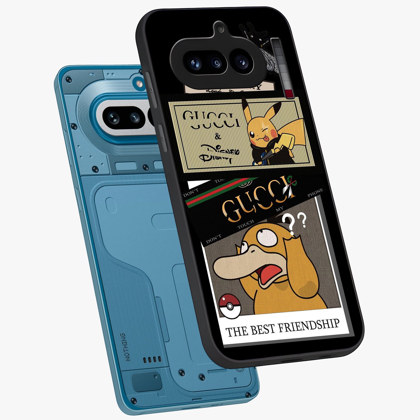 Gucci Play Mashup Glass Case displayed in angled mockup highlighting stylish fashion mashup design with bold aesthetic.
