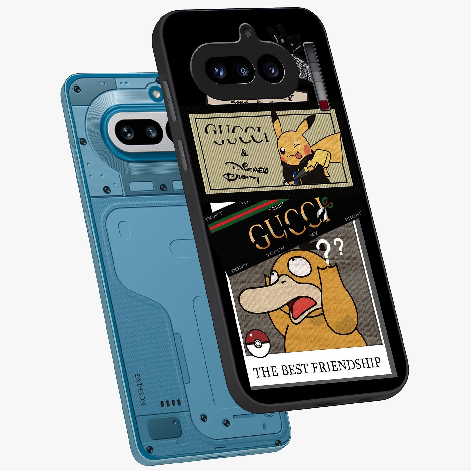 Gucci Play Mashup Glass Case displayed in angled mockup highlighting stylish fashion mashup design with bold aesthetic.