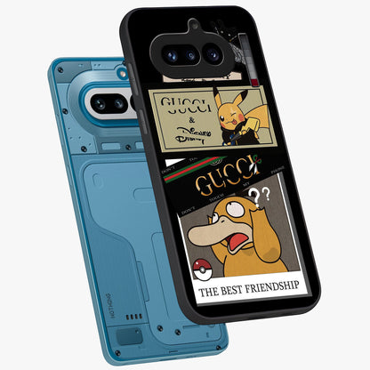 Gucci Play Mashup Glass Case displayed in angled mockup highlighting stylish fashion mashup design with bold aesthetic.