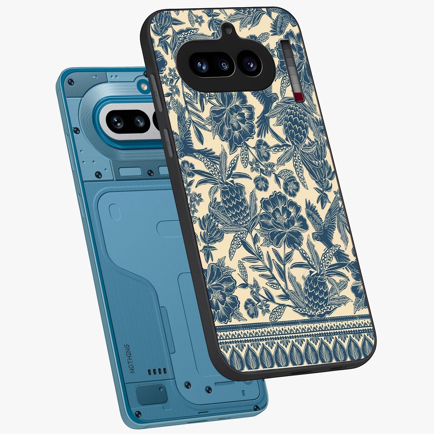 Heirloom Wild Bloom Glass Case displayed in angled mockup highlighting botanical bloom design with classic aesthetic style.